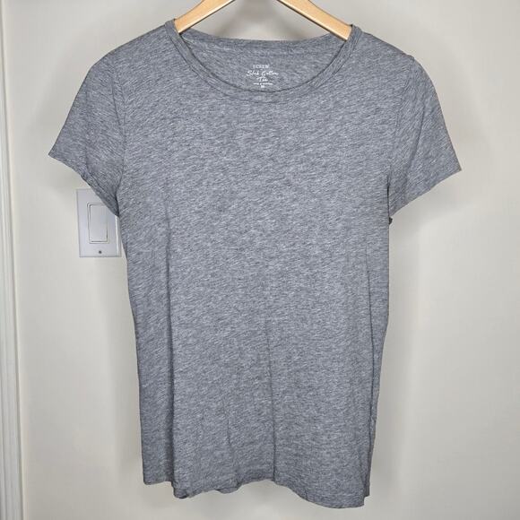 J. CREW Set of 2 Short Sleeve T Shirts Gray and Aqua Blue & Green Striped Size M - Picture 8 of 13